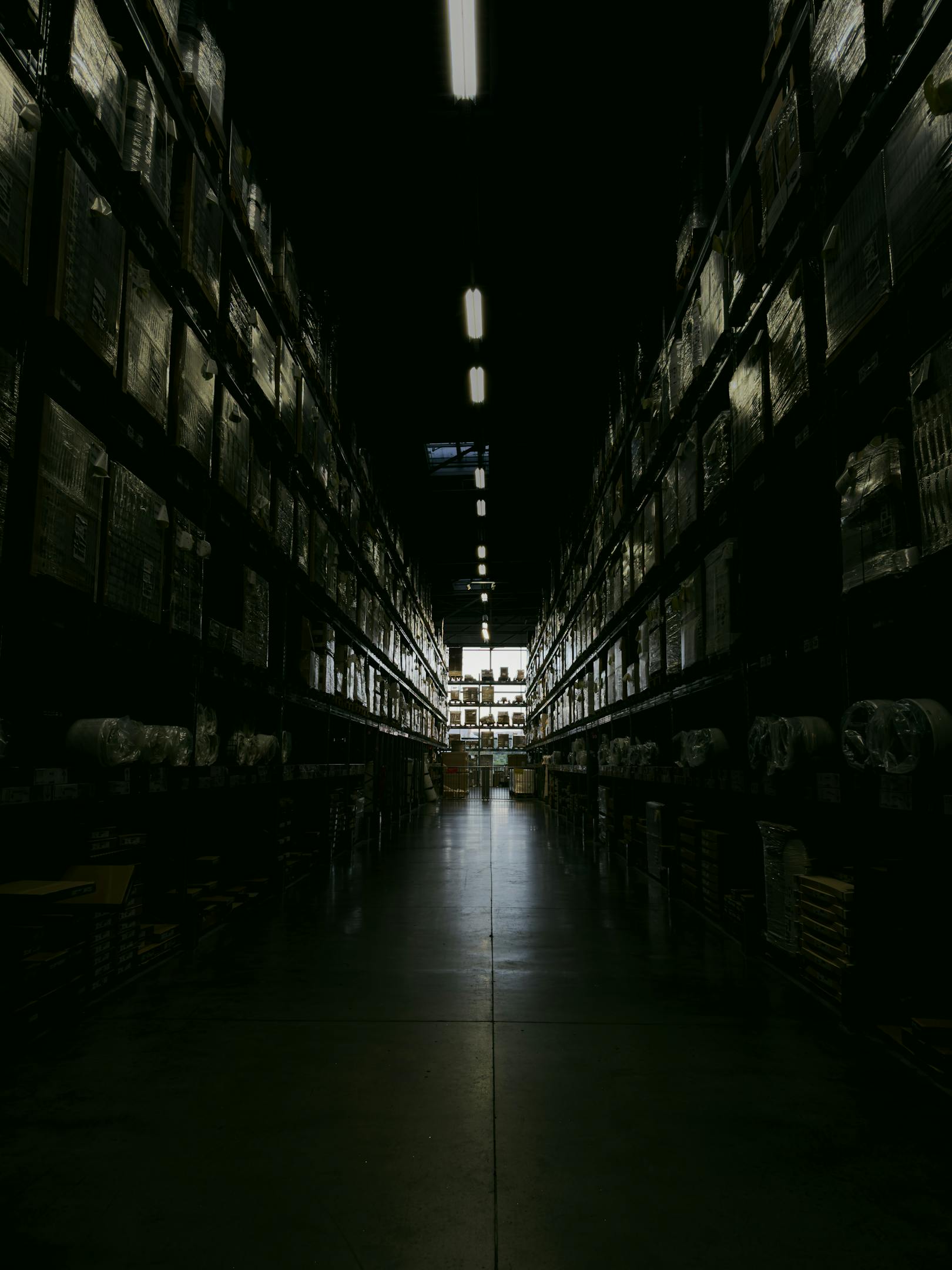 Industrial warehouse logistics background Industrial warehouse logistics and freight handling for commercial transport